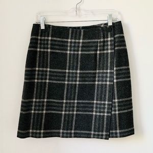 Style & Co. Clueless Style High Waist Wool Plaid Mini Wrap Skirt